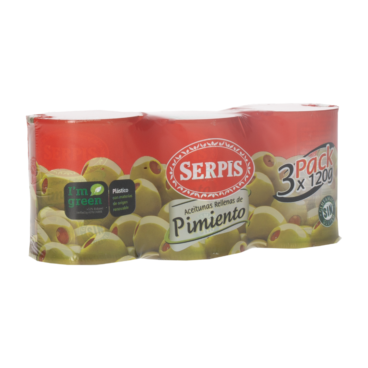 Aceitunas Verdes Rellenas Con Pimiento SERPIS 360 G