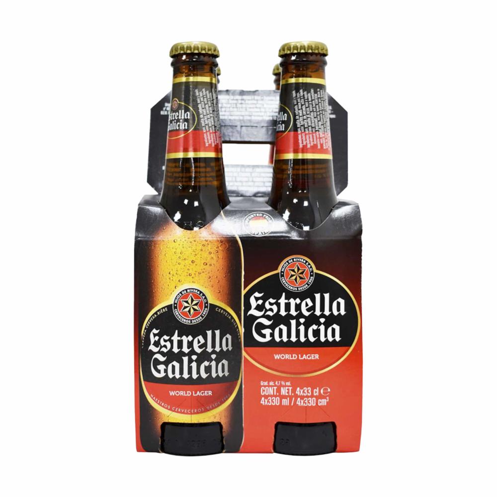 4pack Cerveza Estrella Galicia Premium Lager Estrella Galicia 4 X 330 Ml