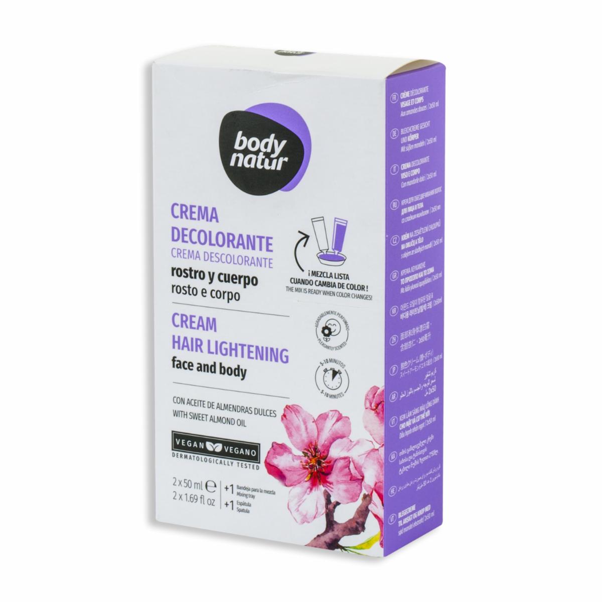 Crema Corporal Decolorante Para Rostro Y Cuerpo BODY NATUR 100 Ml