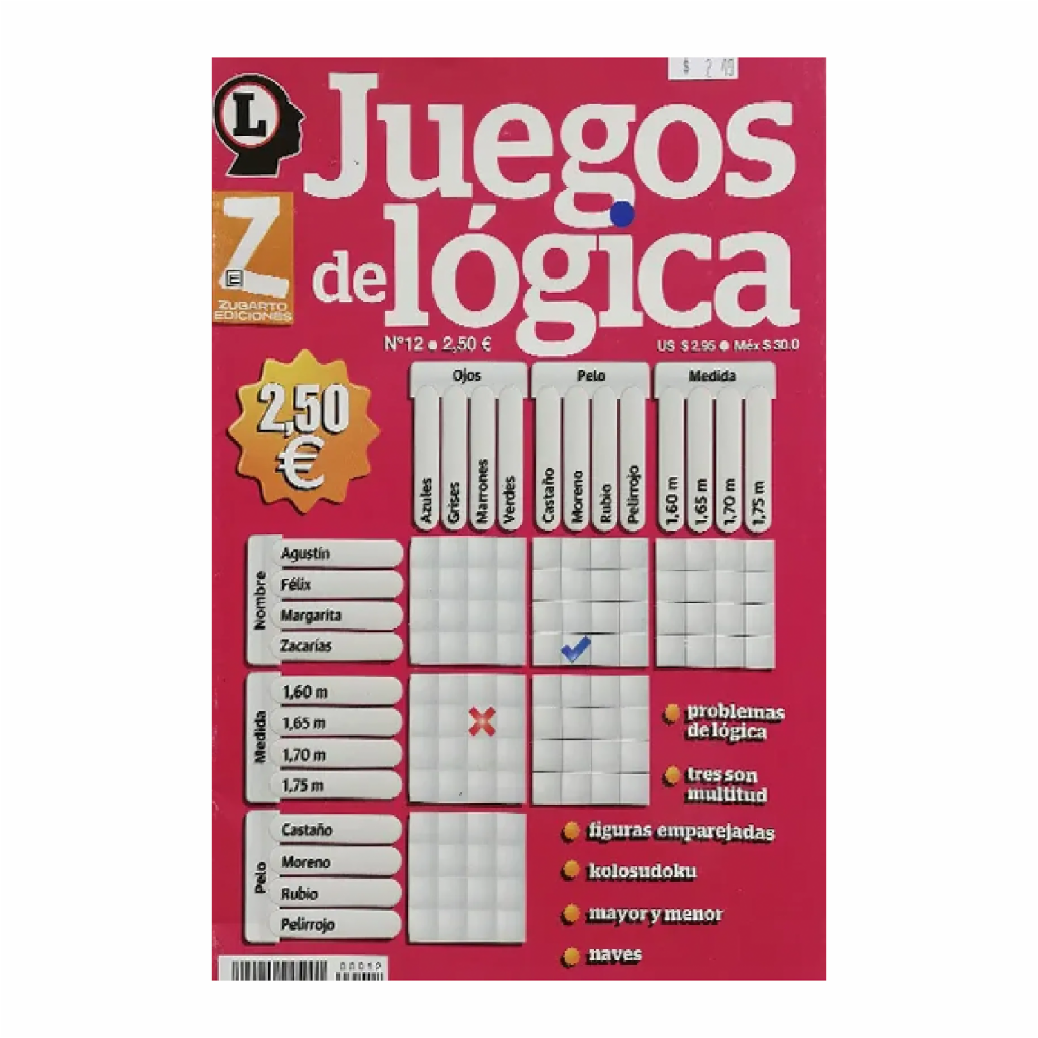 Libro Juegos De Lógica ZUGARTO EDICIONES 34 Páginas