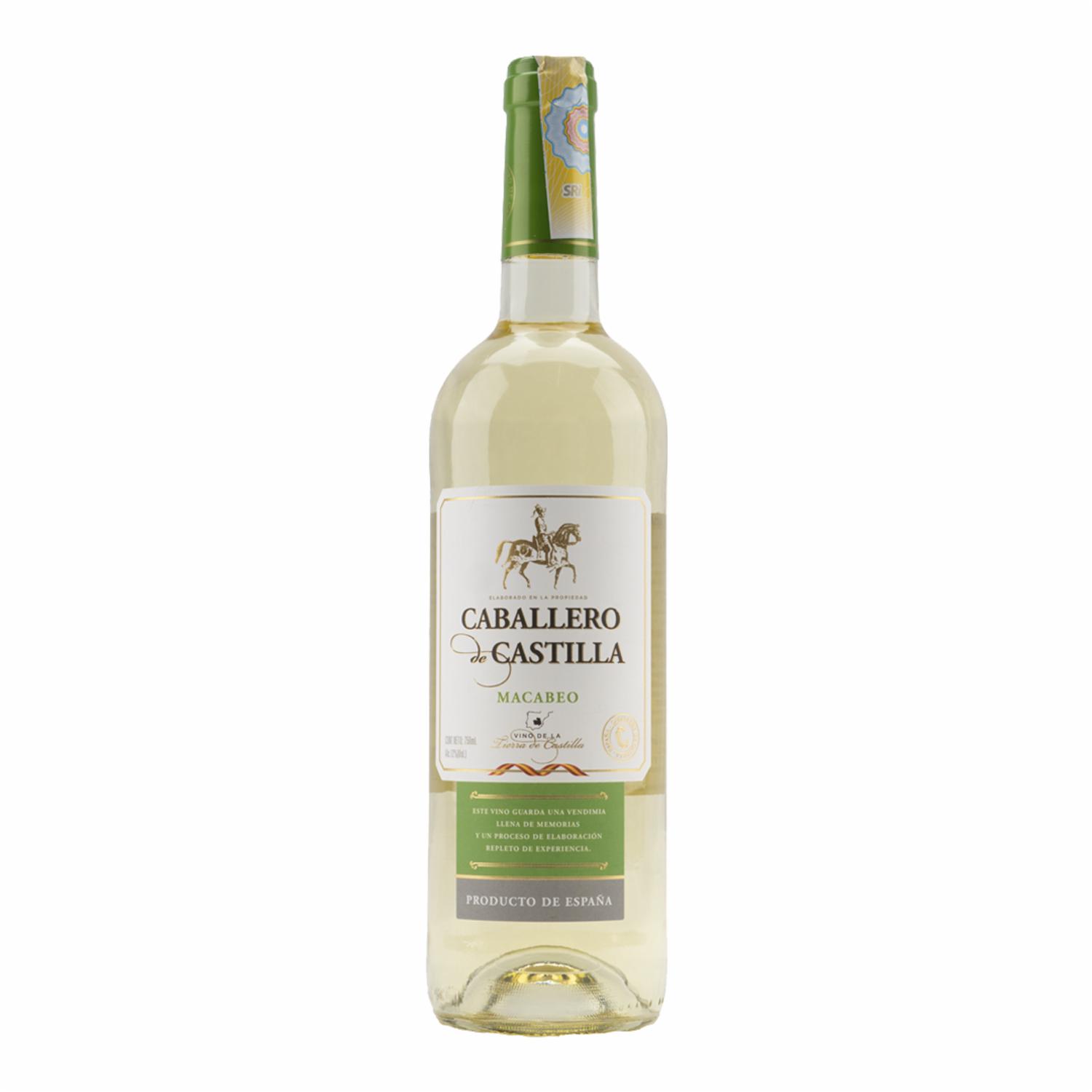 Vino Blanco Blanco Macabeo Caballero De Castilla 750 Ml