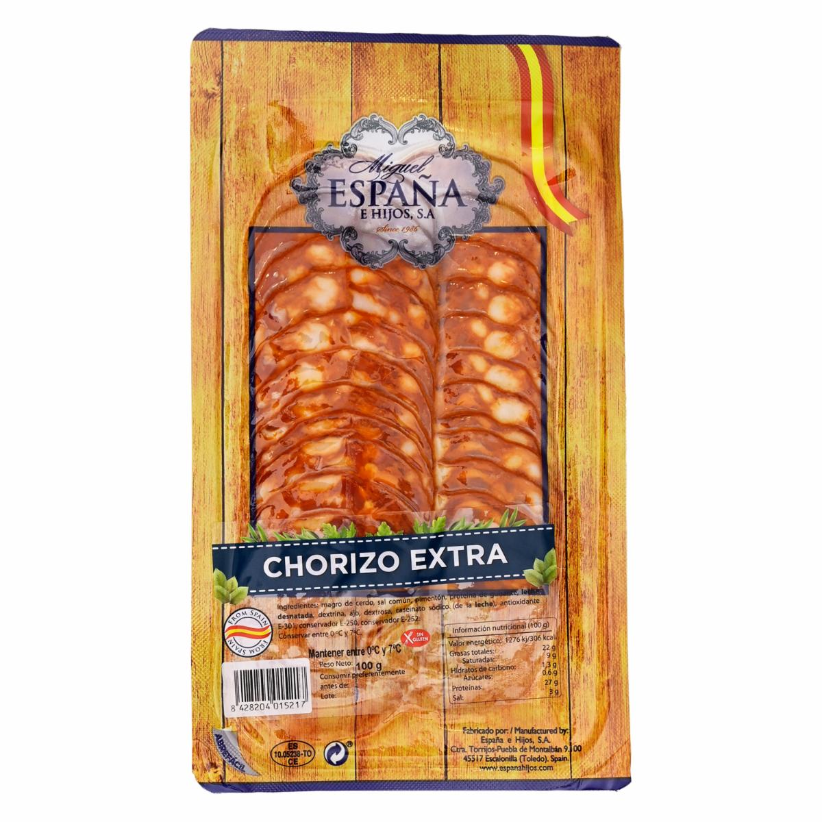 Chorizo Vela Extra. MIGUEL ESPAÑA E HIJOS De 100G
