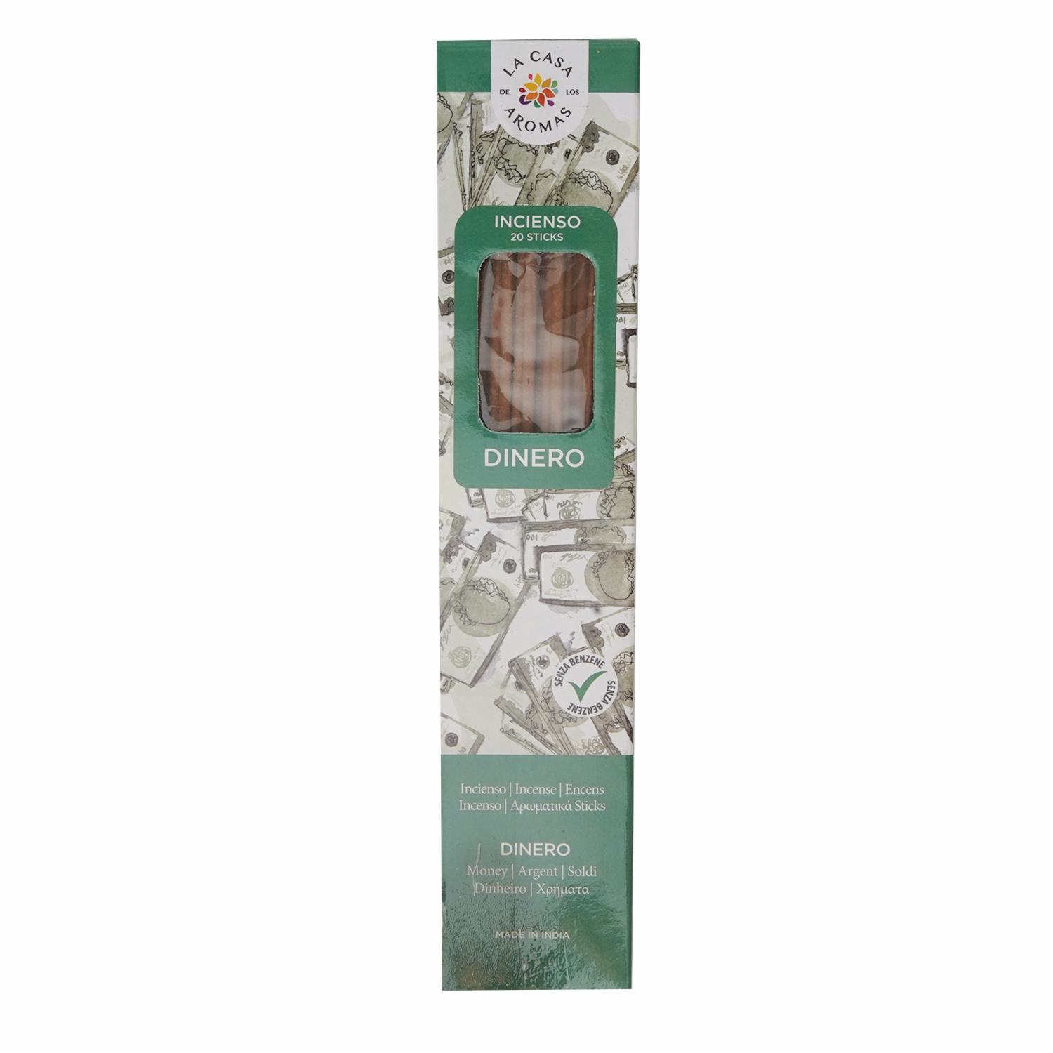 Incienso Dinero LA CASA DE LOS AROMAS X 20 Uds