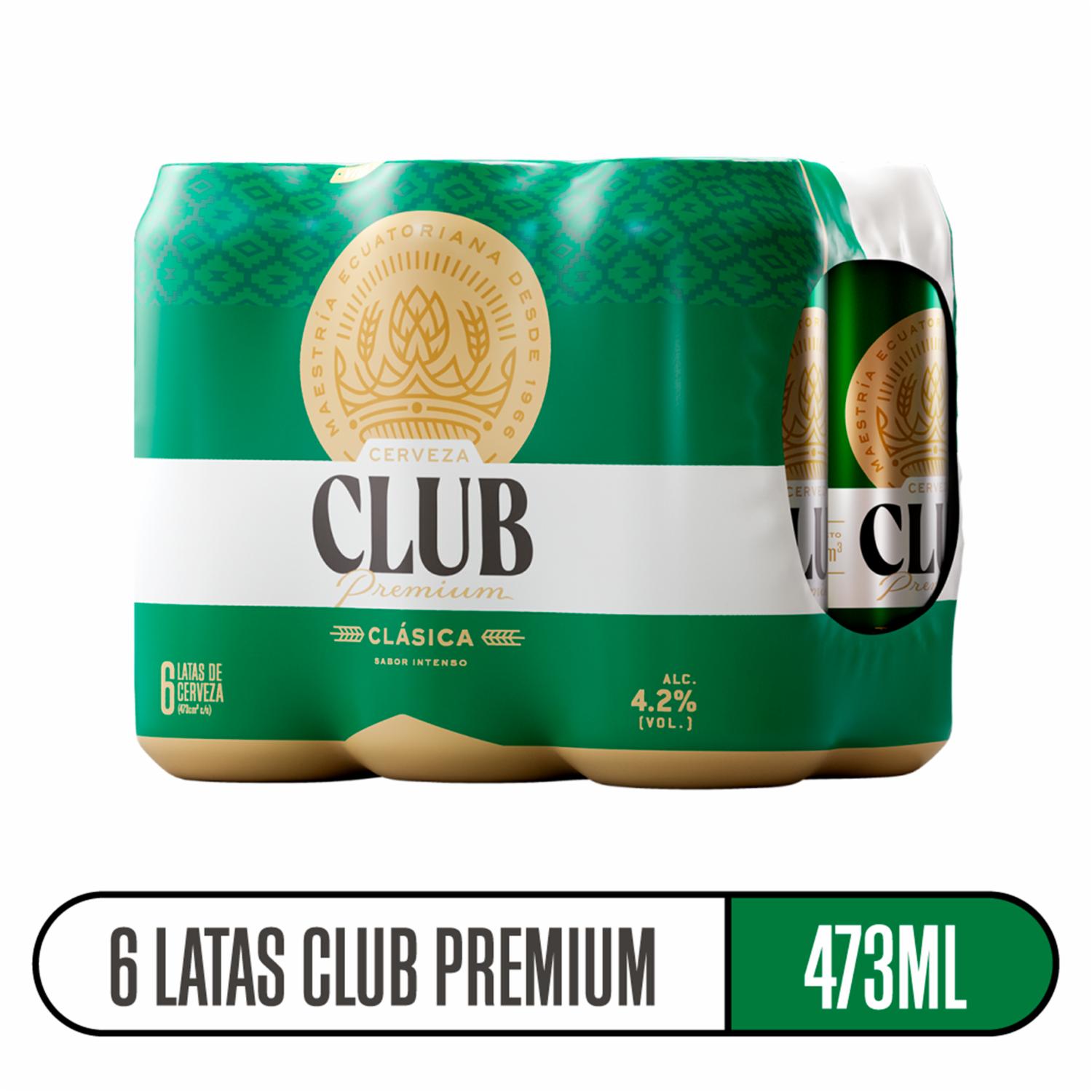Cerveza Verde Premium CLUB 6 X 473 Ml