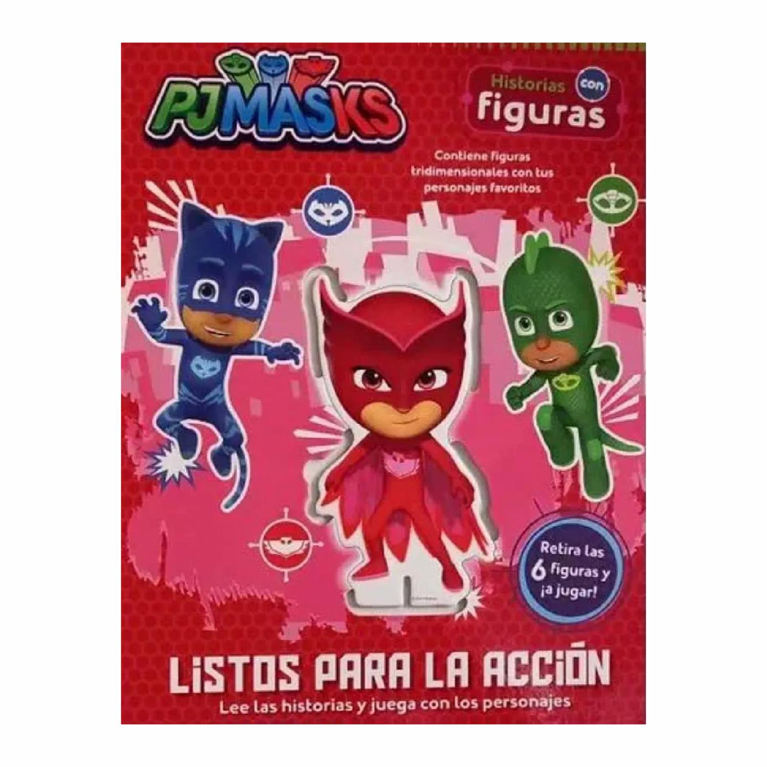 Libro Historias Con Figuras. Pj Masks. Listos Para La Ac PLANETA JUNIOR 12 Páginas