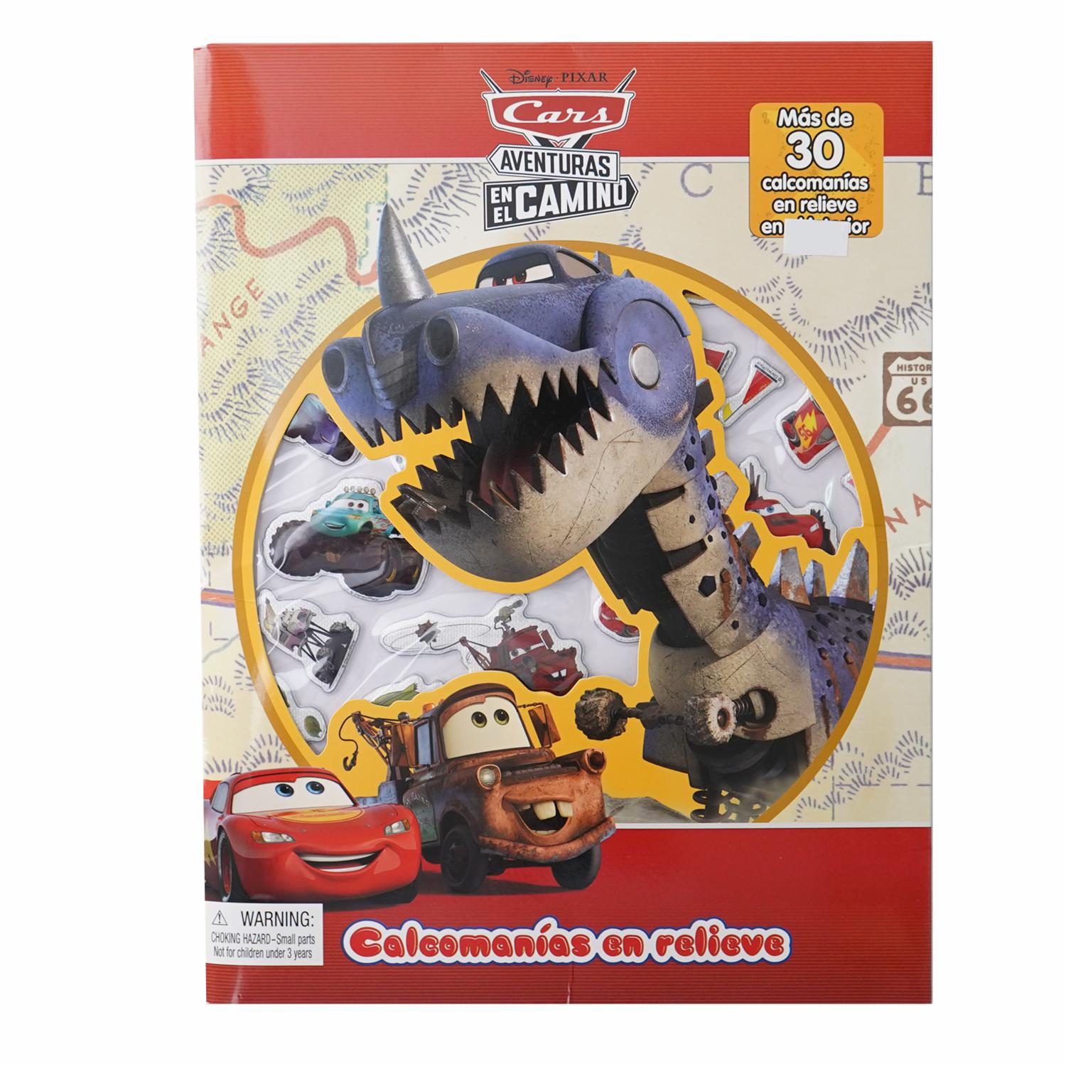 Libros Disney Cars Aventuras En El Camino Calcomanías En Relieve DISNEY 10 Páginas