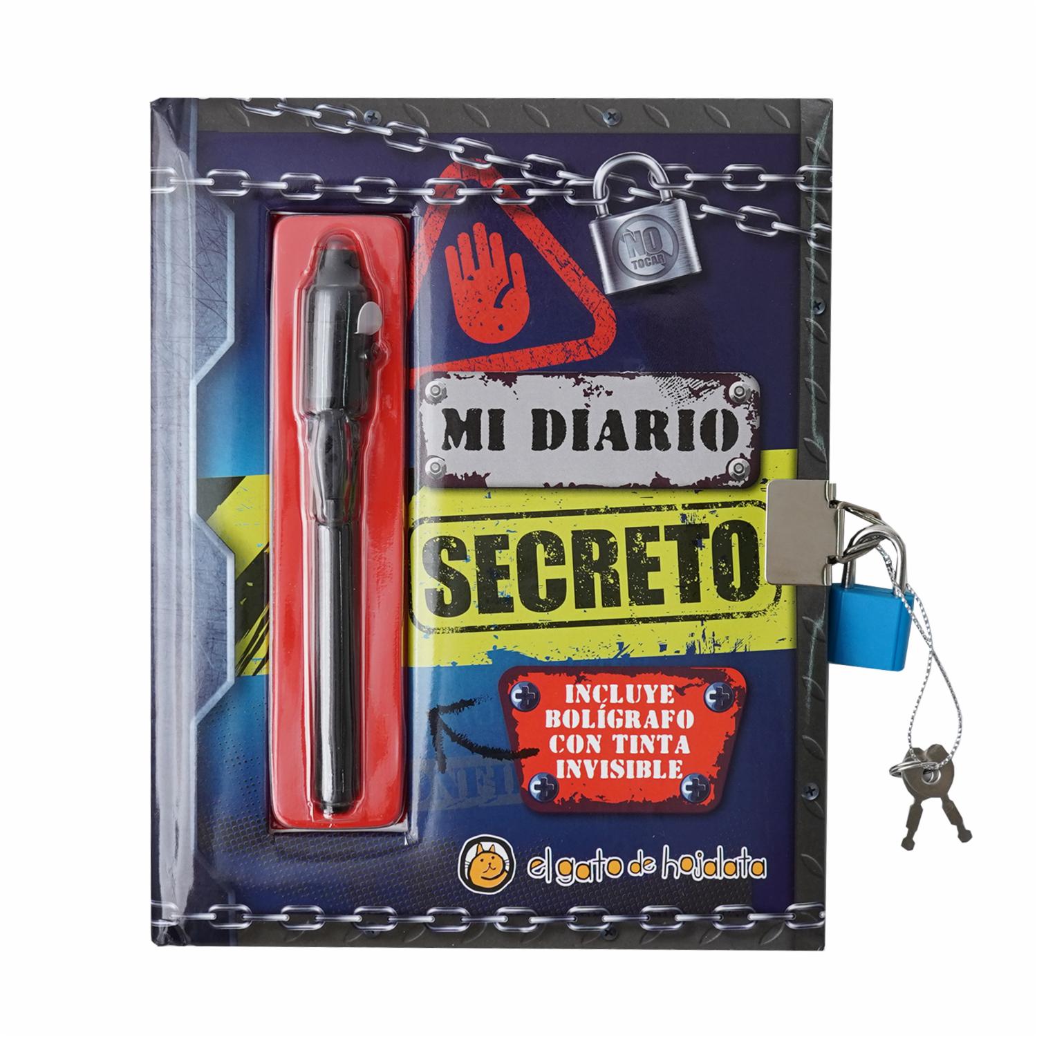 Libro Mi Diario Secreto Gris EL GATO DE HOJALATA 35 Páginas