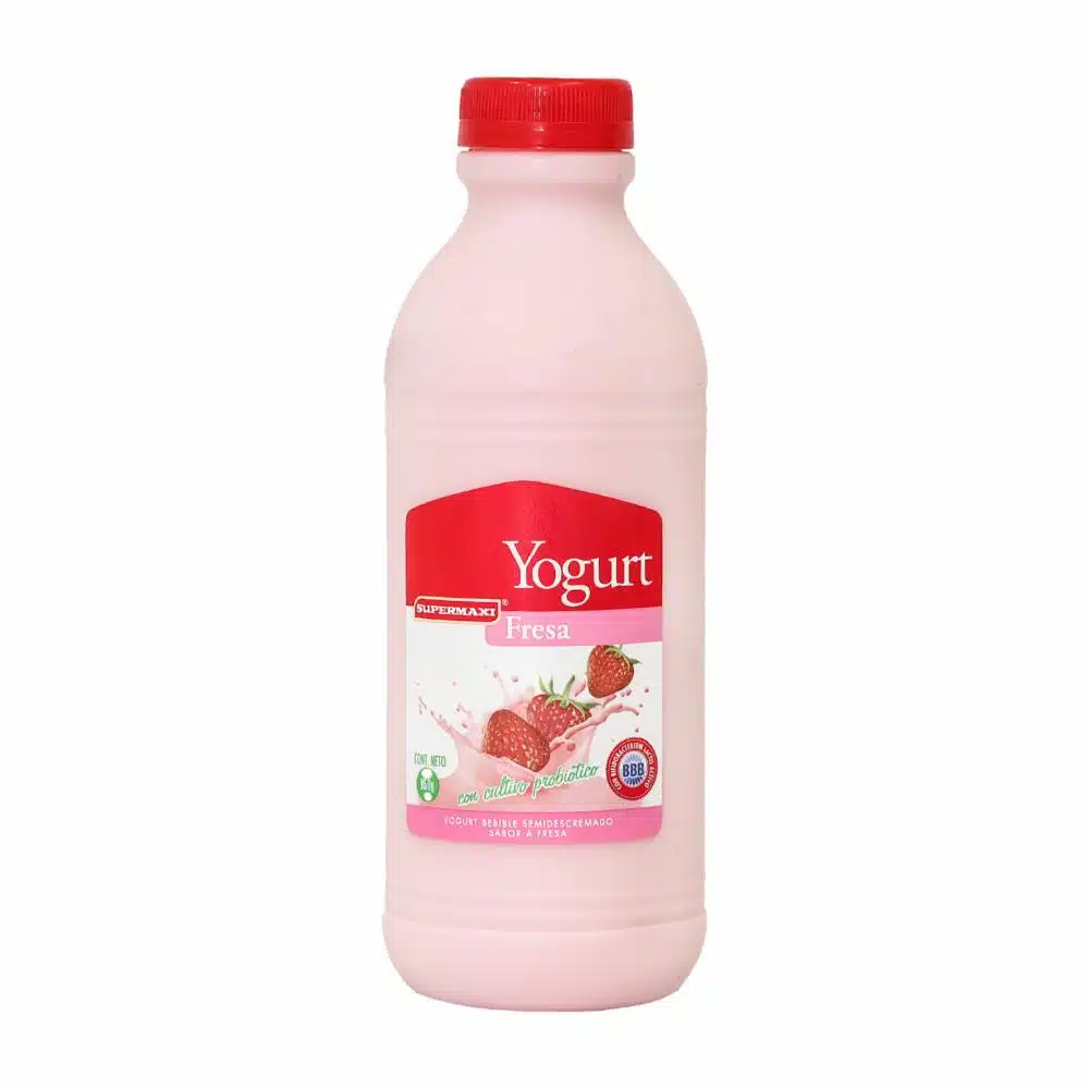 Yogurt Semidescremado Bebible Sabor A Fresa Supermaxi 950 G