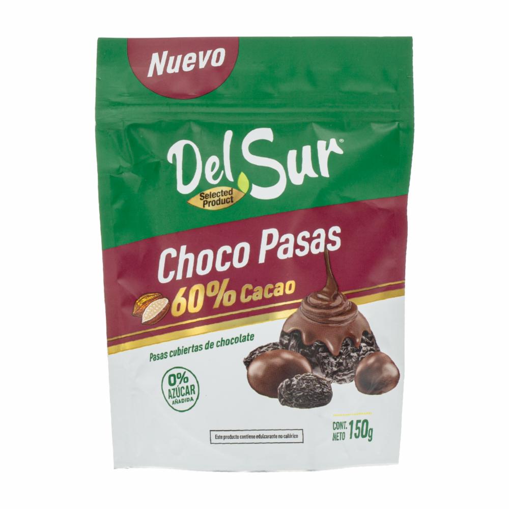 Choco pasas 60% Cacao Sin Azúcar Añadida DEL SUR 150 G Supermaxi