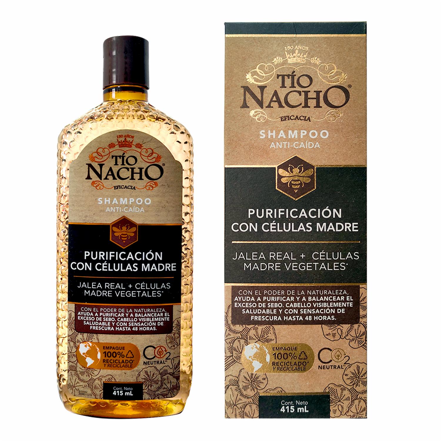 Shampoo De Cabello Purificación Con Células Madre Y Jalea Real TÍO NACHO 415 Ml