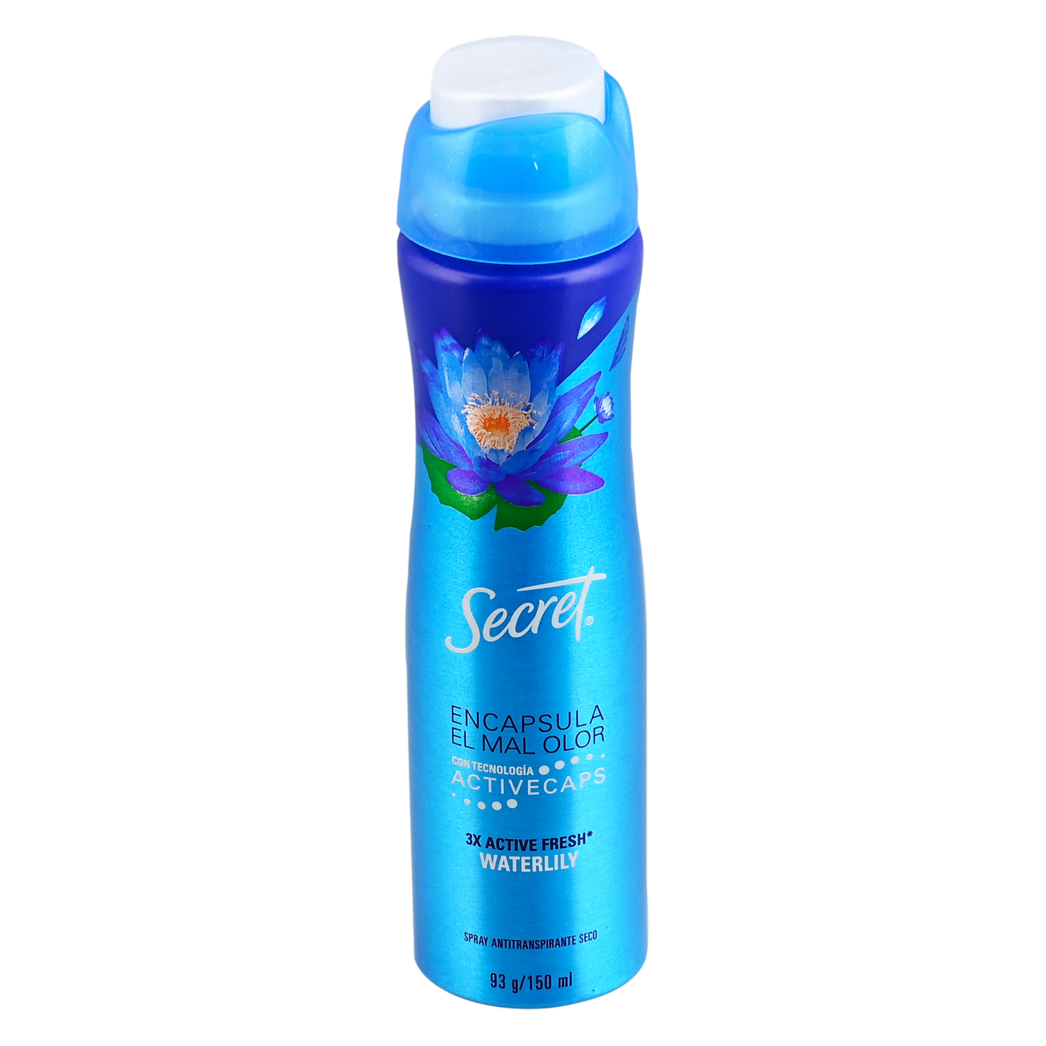 Desodorante En Aerosol Para Dama Encapsula El Mal Olor Fragancia Waterlily SECRET 150 Ml