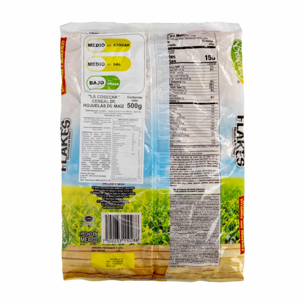 Cereal De Hojuelas De Maíz LA COSECHA 500 G