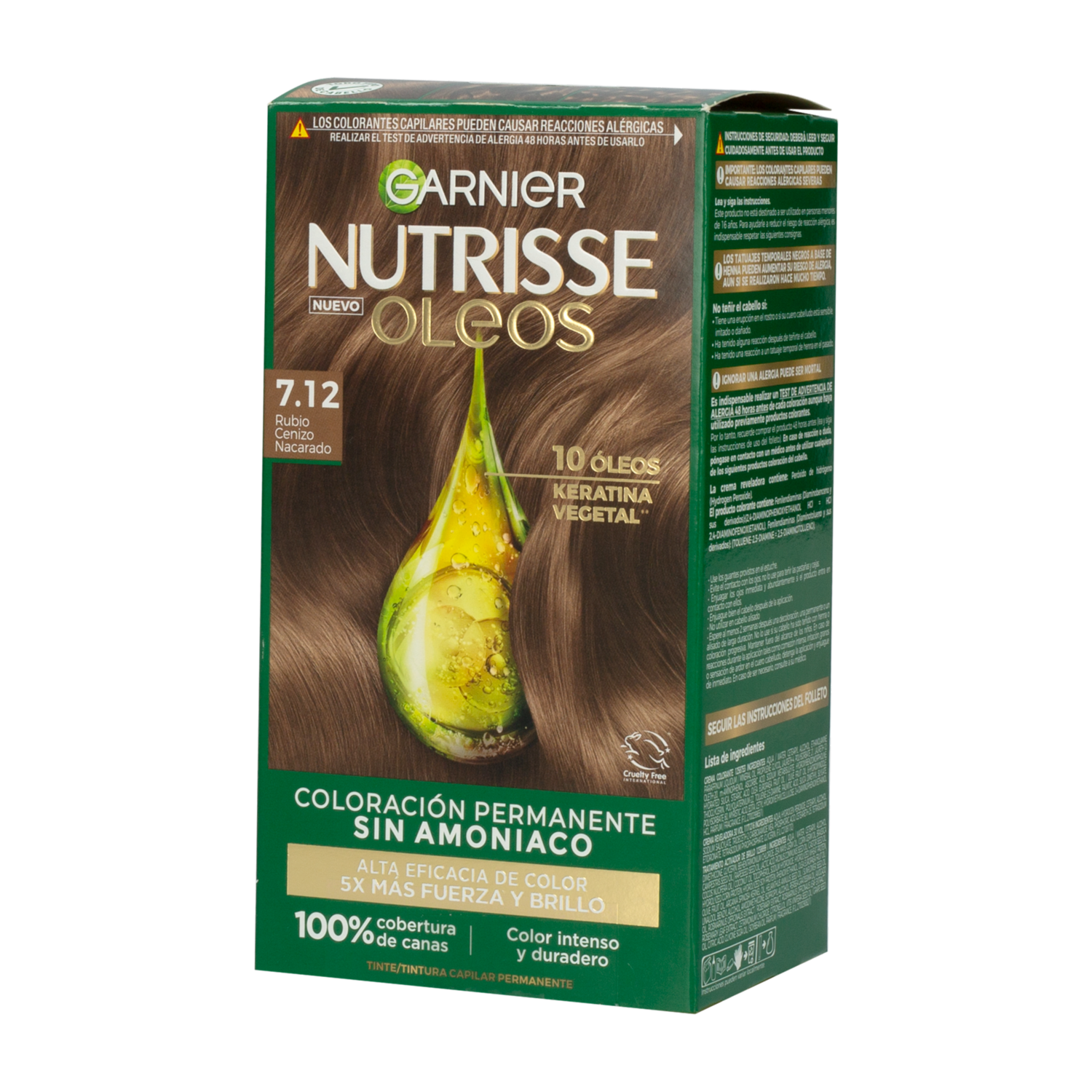 Tinte De Cabello Oleo Rubio Cenizo GARNIER NUTRISSE N.712