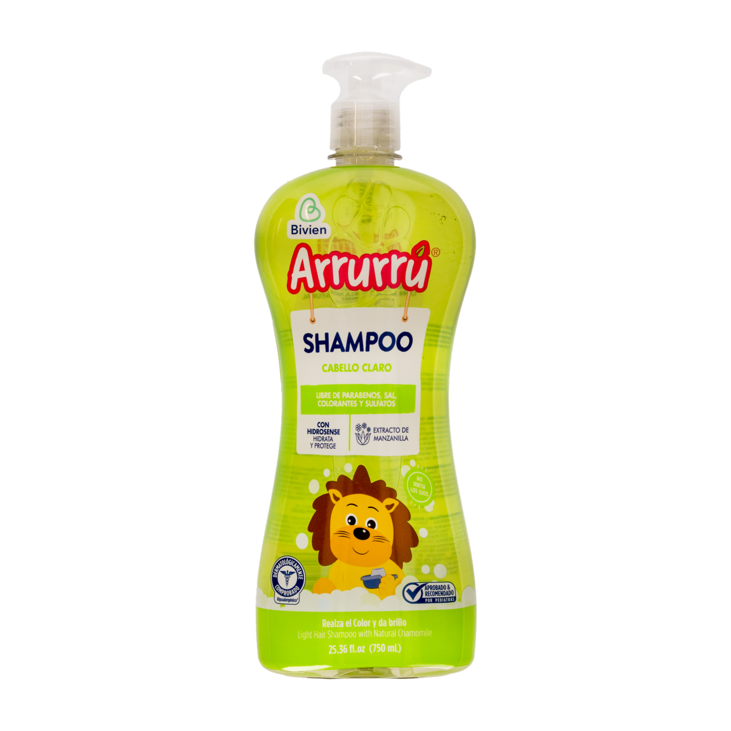 Shampoo Infantil Para Cabellos Claros ARRURRÚ 750 Ml