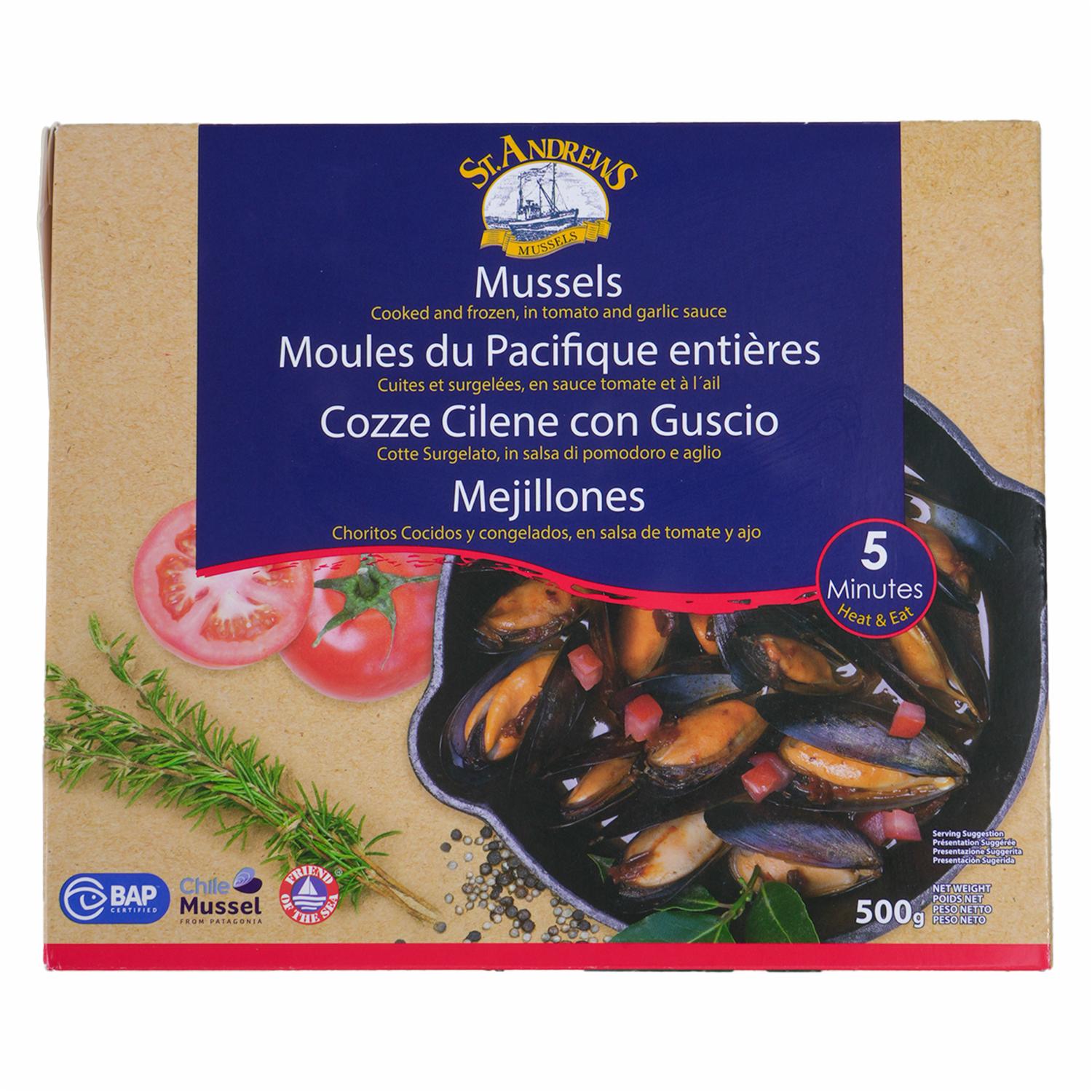 Mejillones Tomate Ajo ST. ANDREWS 454 g