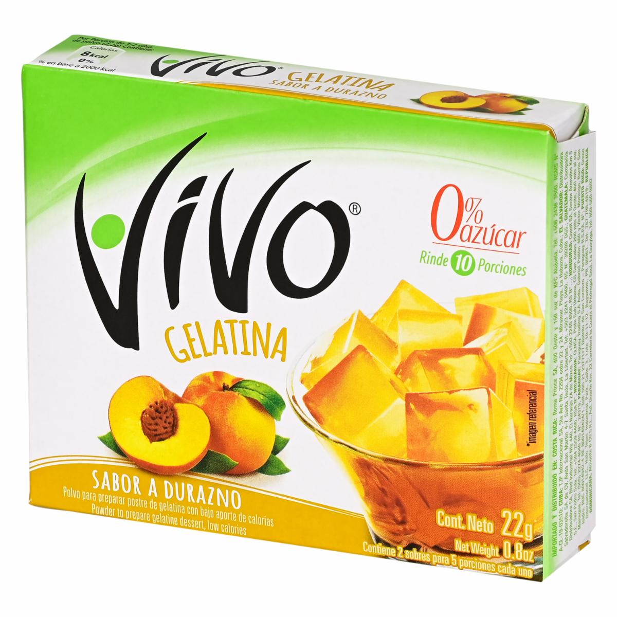 Gelatina Sabor A Durazno VIVO 22 g