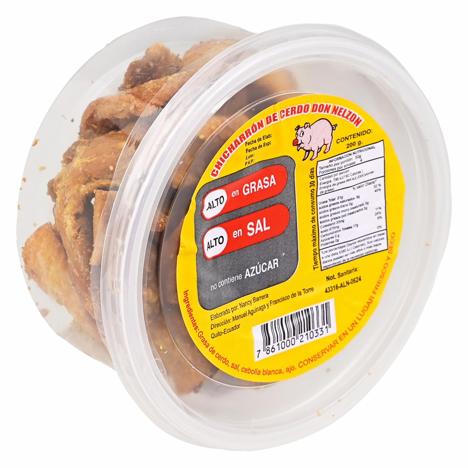 Chicharrón Natural DON NELZON Tarrina