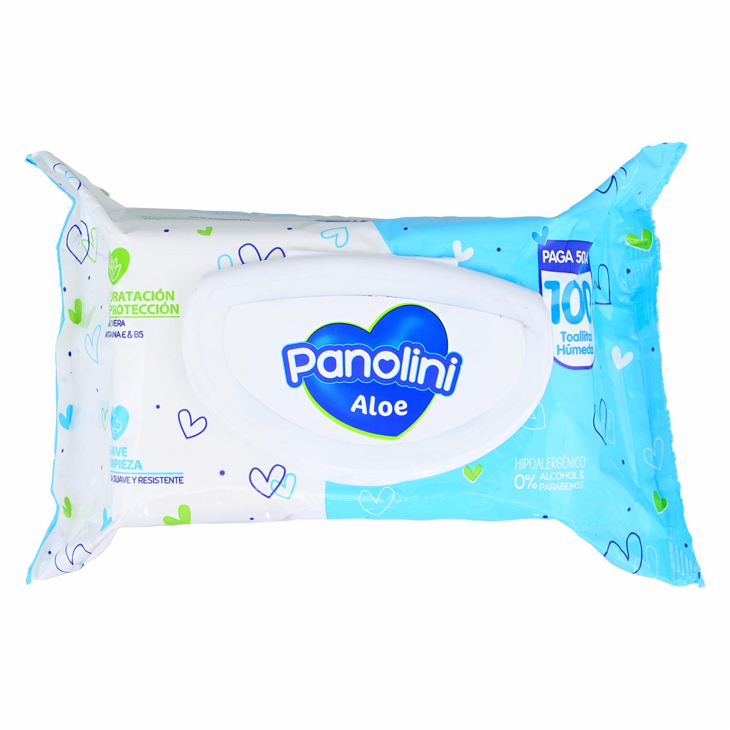 Pañitos Húmedos Con Aloe PANOLINI 100 Uds