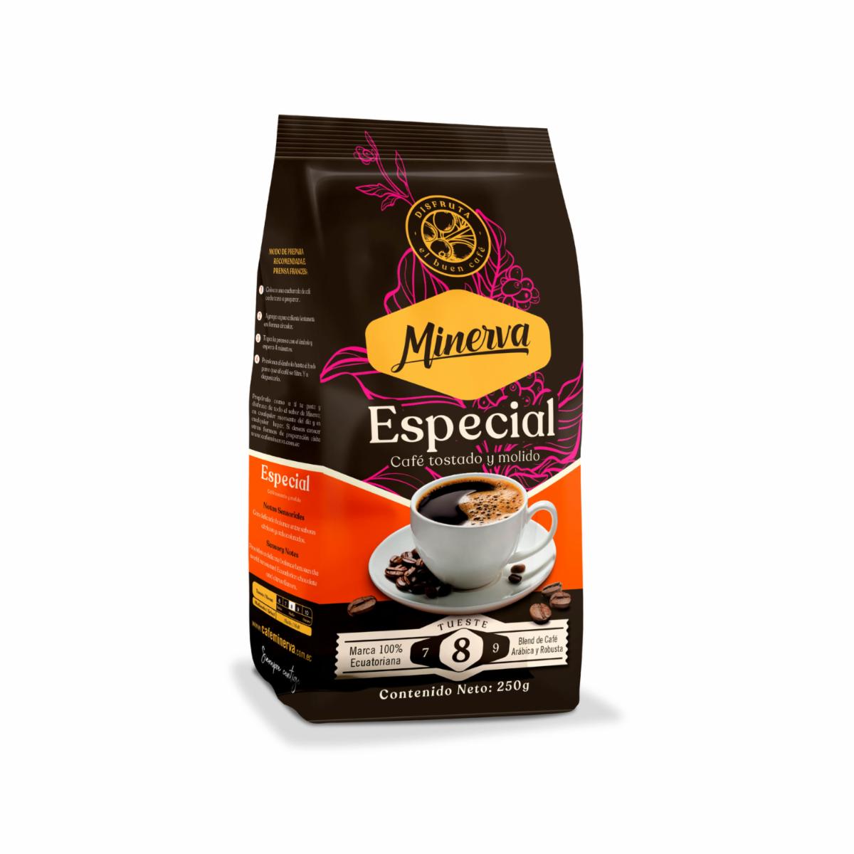 Café Tostado Y Molido Especial MINERVA 250 G