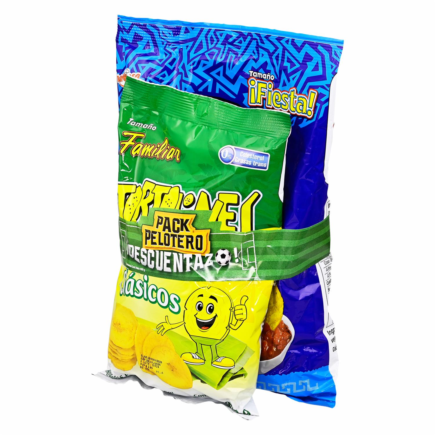 Pack Bocaditos Botanas De Maíz Pelotero+Tortolines RONDITOS 2 X 300 G