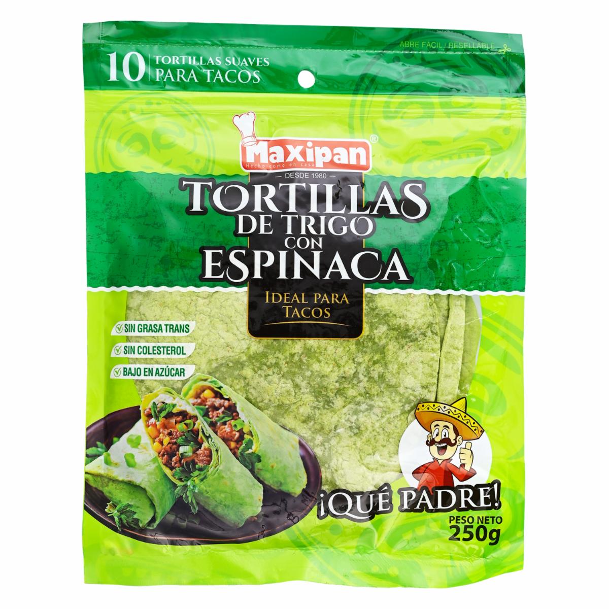 Tortillas De Trigo Con Espinaca MAXIPAN 250 G