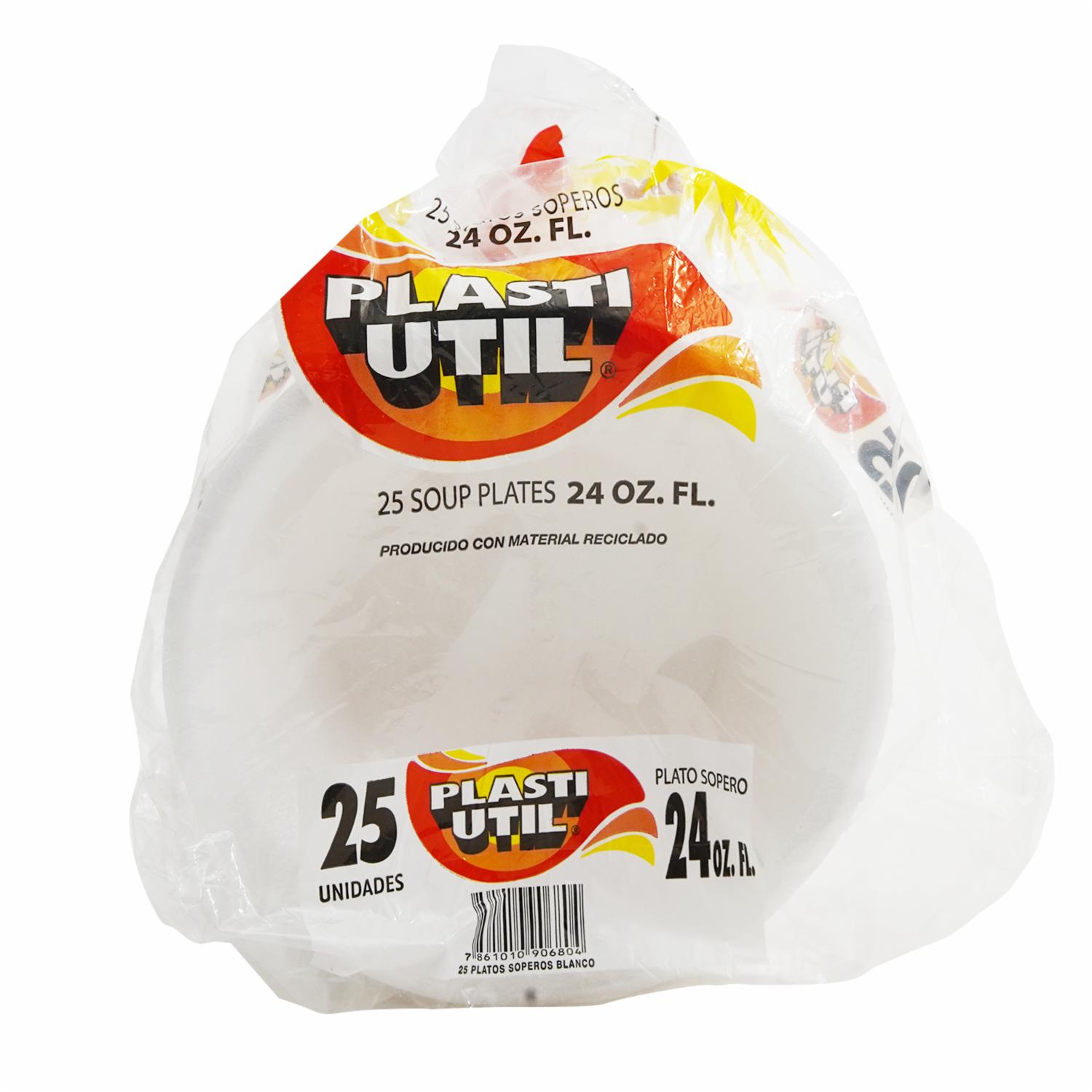 Plato Sopero 24 Onzas PLASTIUTIL 25 Uds
