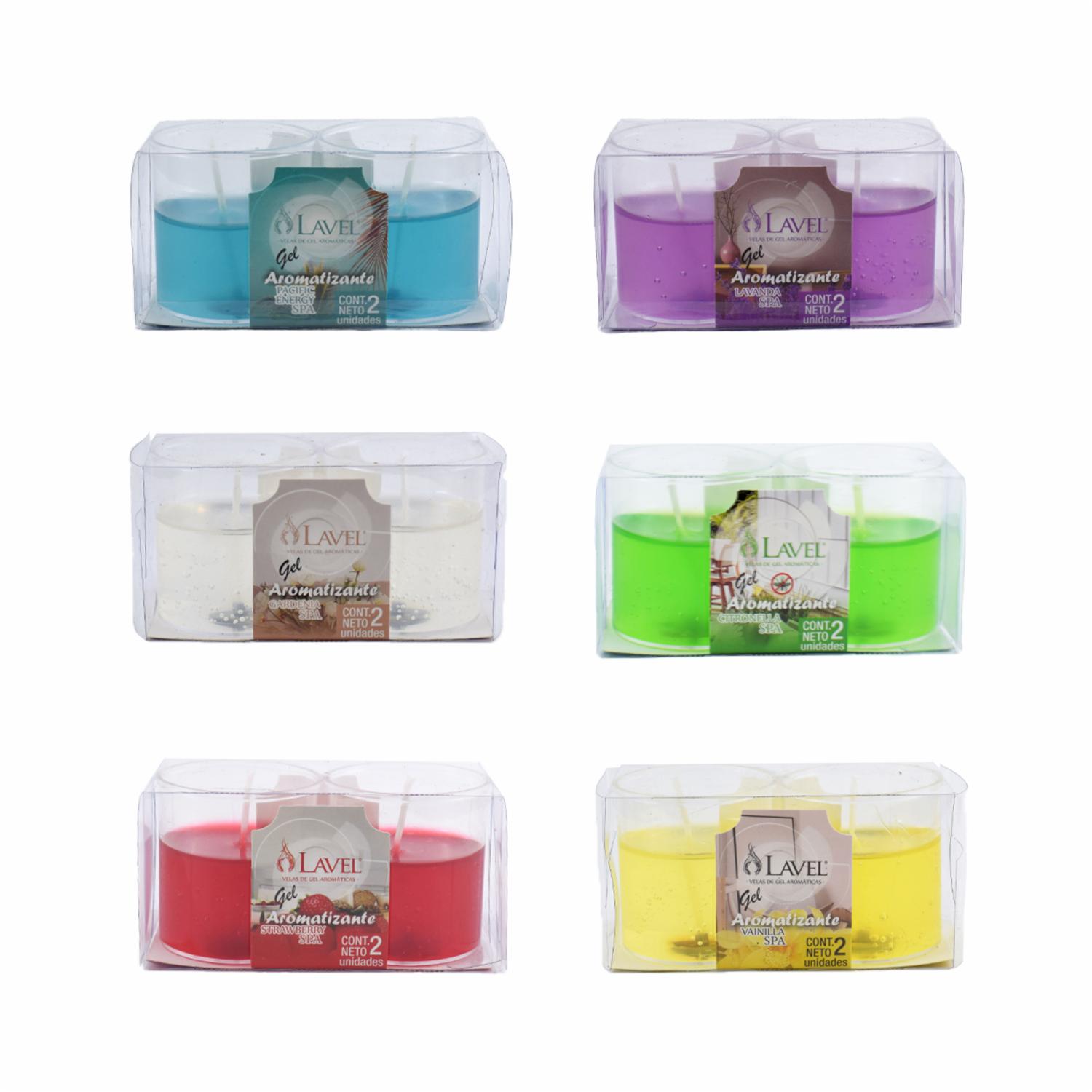 Vela Envase Cilindrico En Gel Surtido VELAS HD X 2 Uds