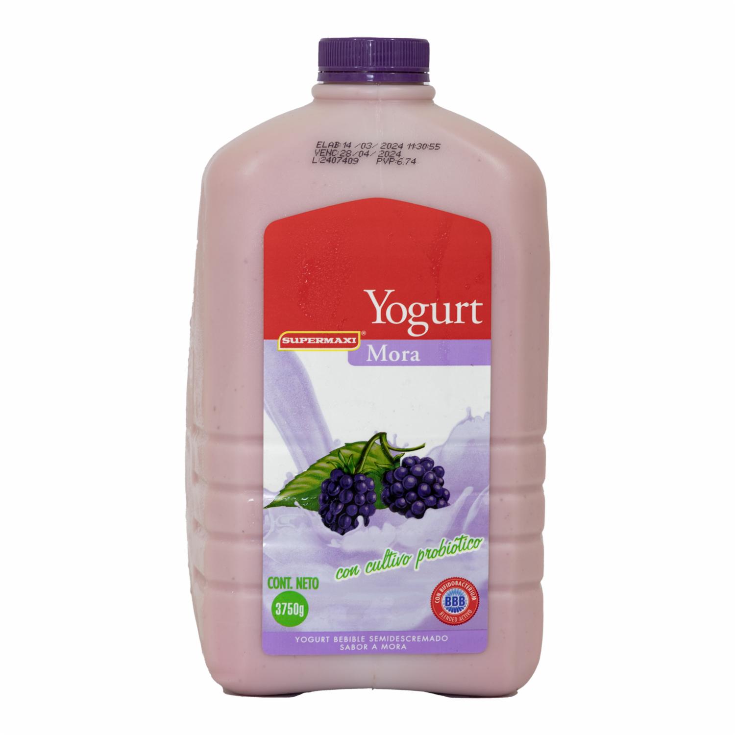 Yogurt Semidescremado Bebible Sabor A Mora SUPERMAXI 3750 G