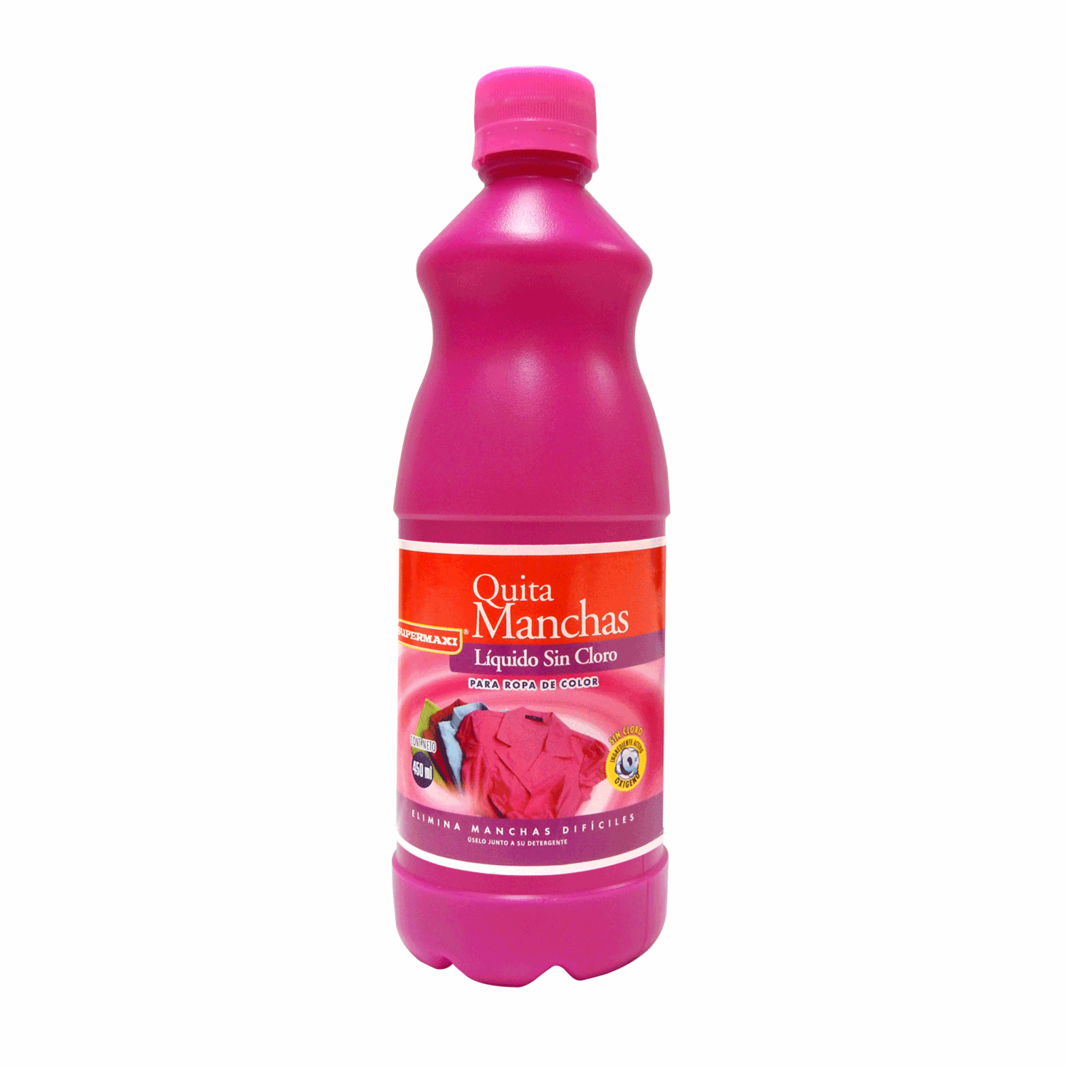 Quita Manchas Líquido Sin Cloro Para Ropa Color SUPERMAXI 450 Ml