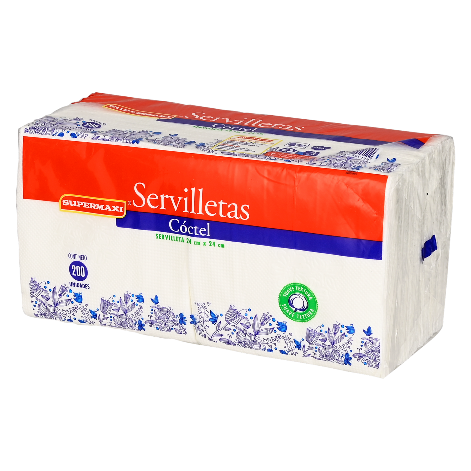 Servilleta Coctel 24X24 SUPERMAXI 200 Unidades