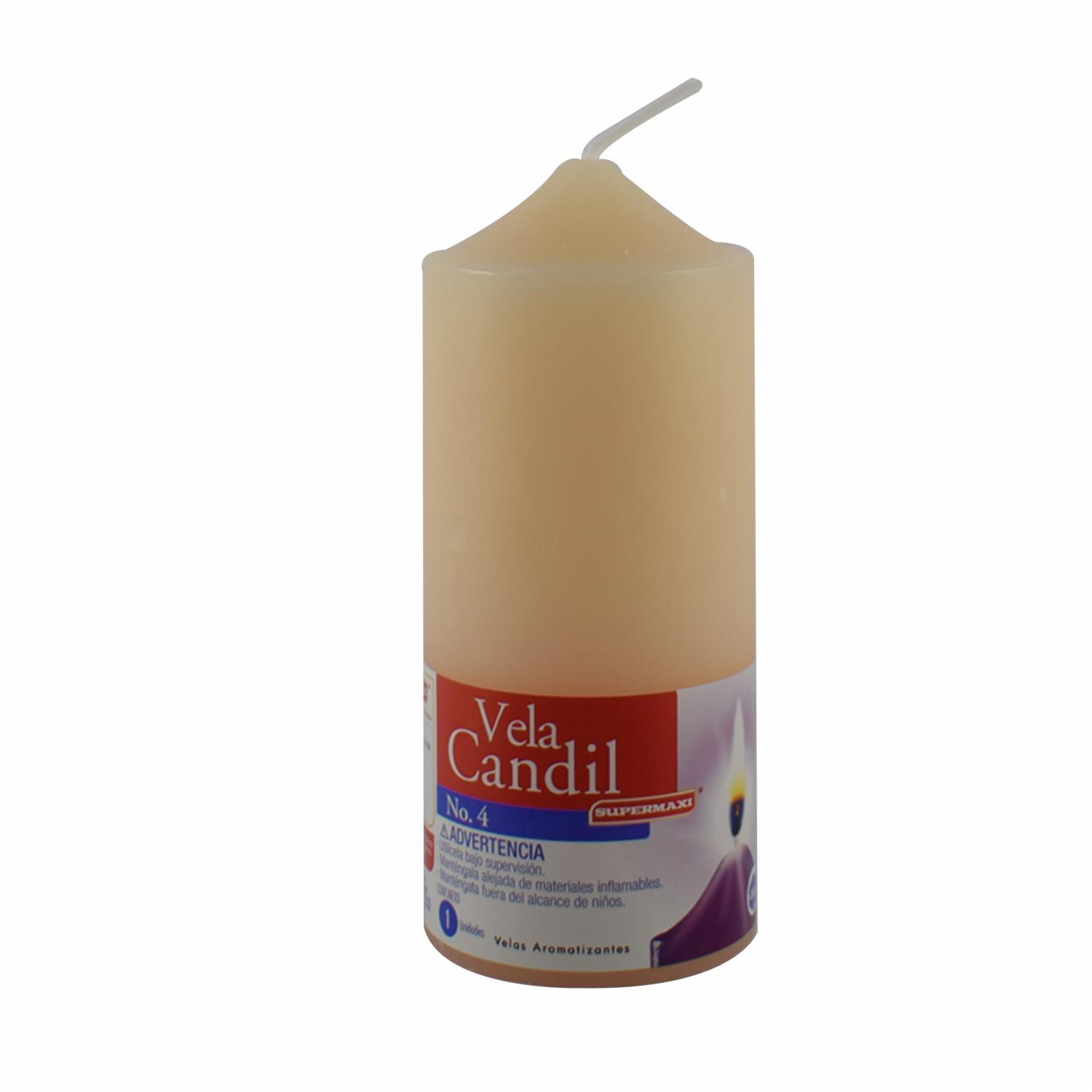 Vela Candíl Beige SUPERMAXI X 4 Unidades