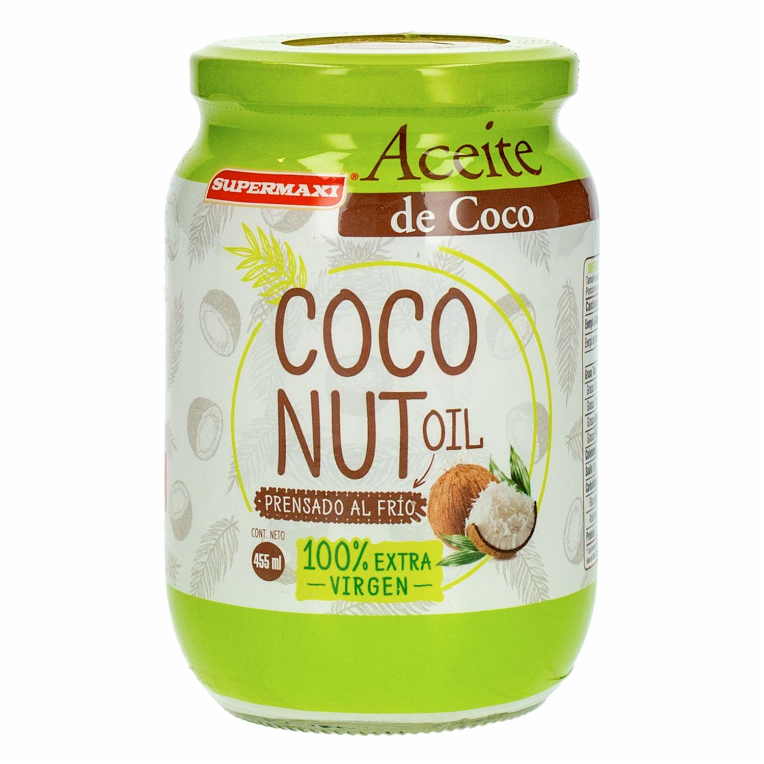 Aceite De Coco 100% Virgen SUPERMAXI 455 Ml
