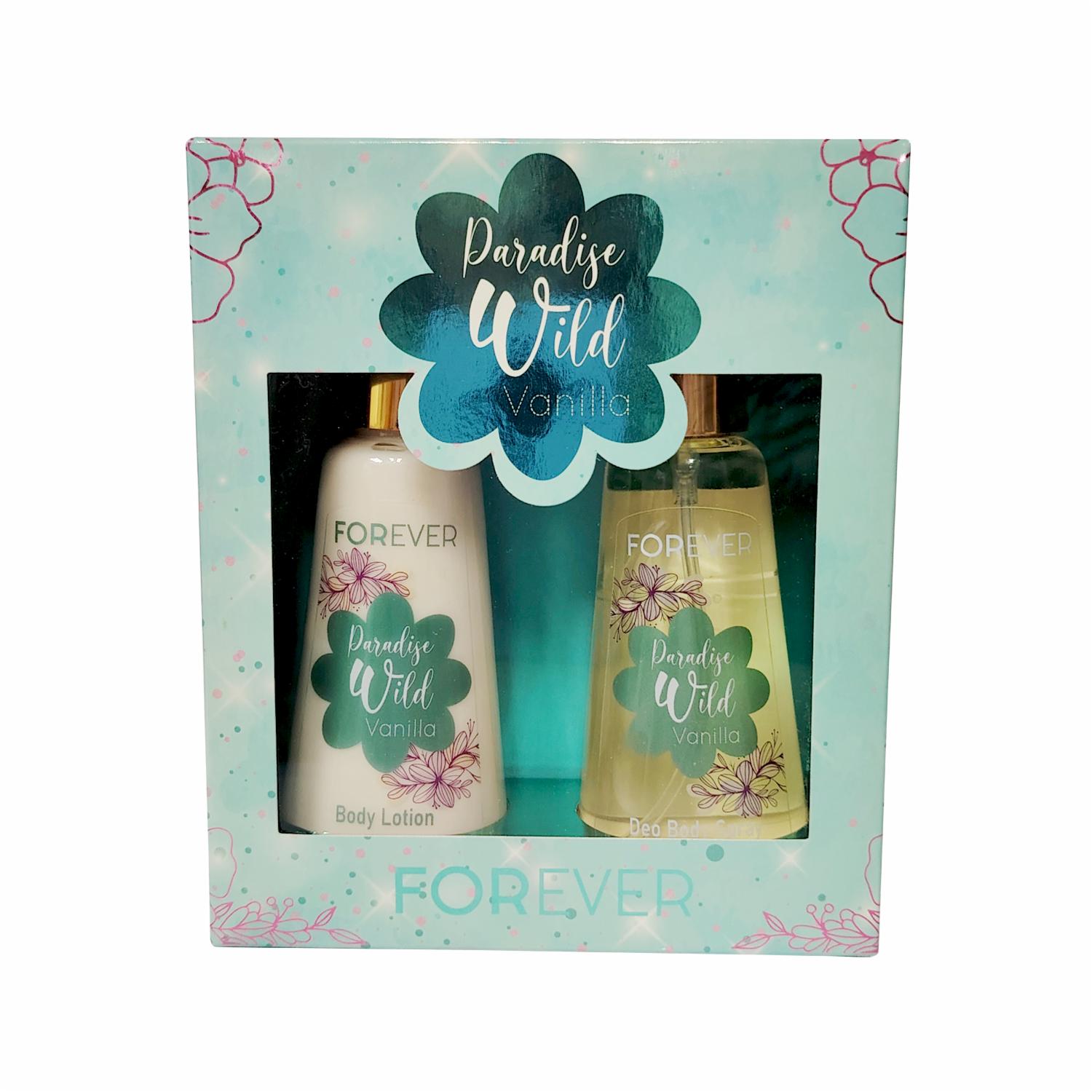 Set Para Dama Metalizado Paradise Wild Vanilla FOREVER 2 X 125 Ml