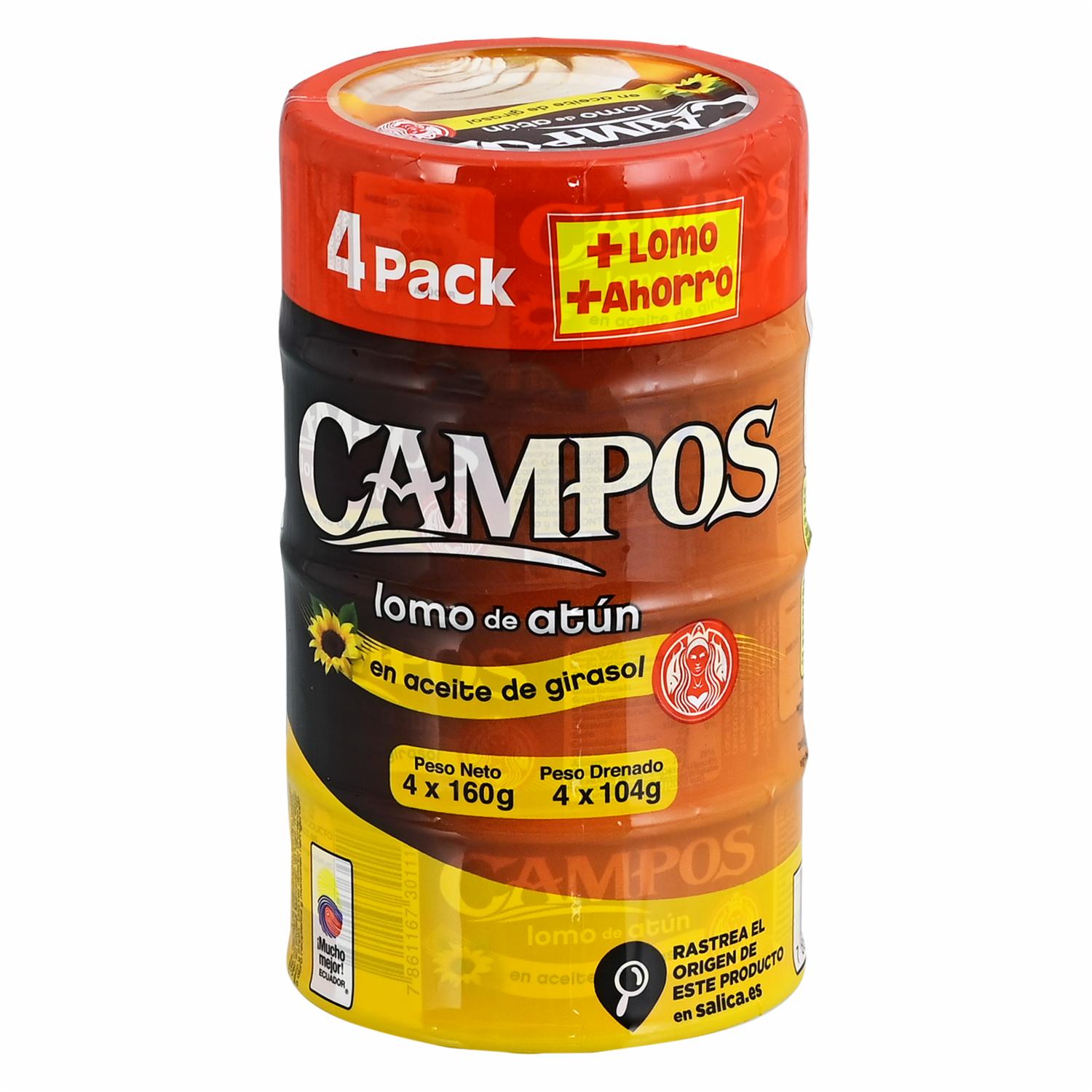 Atún En Aceite Girasol CAMPOS 4 X 160 g