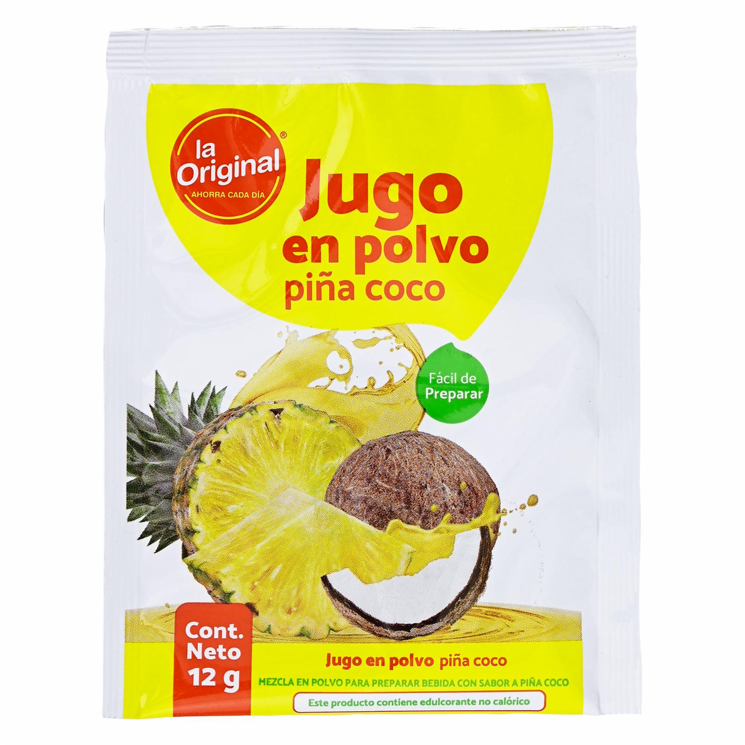 Jugo En Polvo Sabor A Piña Y Coco LA ORIGINAL 12 G