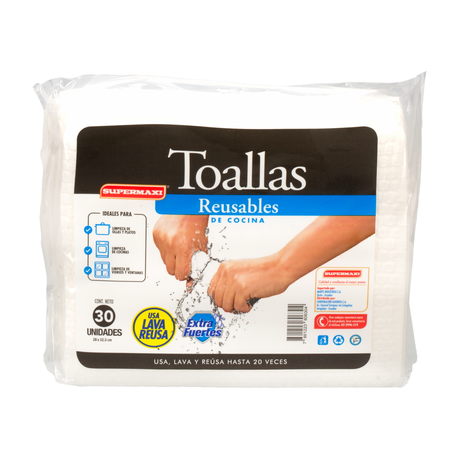 Toalla Reusable Extra Fuerte SUPERMAXI X 30 Uds