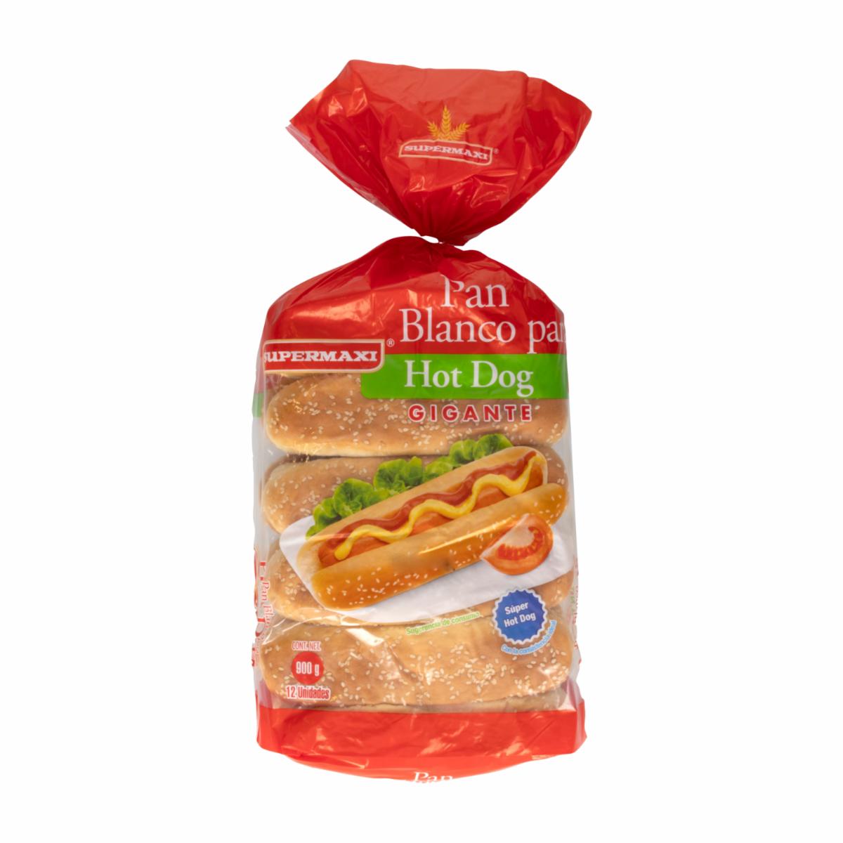Pan Para Hot Dog Blanco Gigante SUPERMAXI 900 G