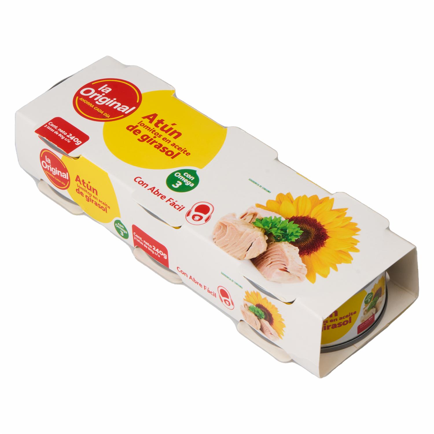 Atún Lomitos En Aceite De Girasol LA ORIGINAL 3 X 80 G