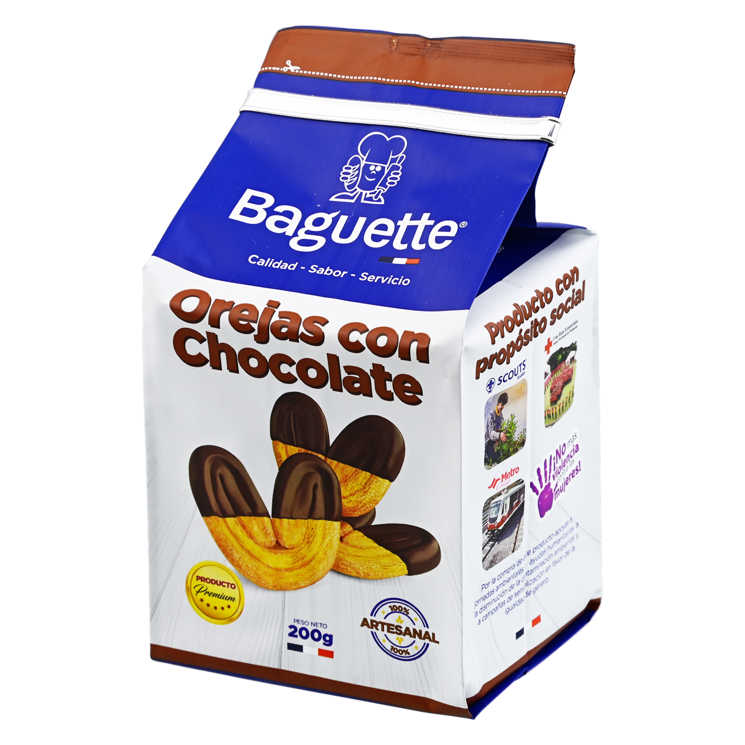 Orejas Con Chocolate BAGUETTE 200g