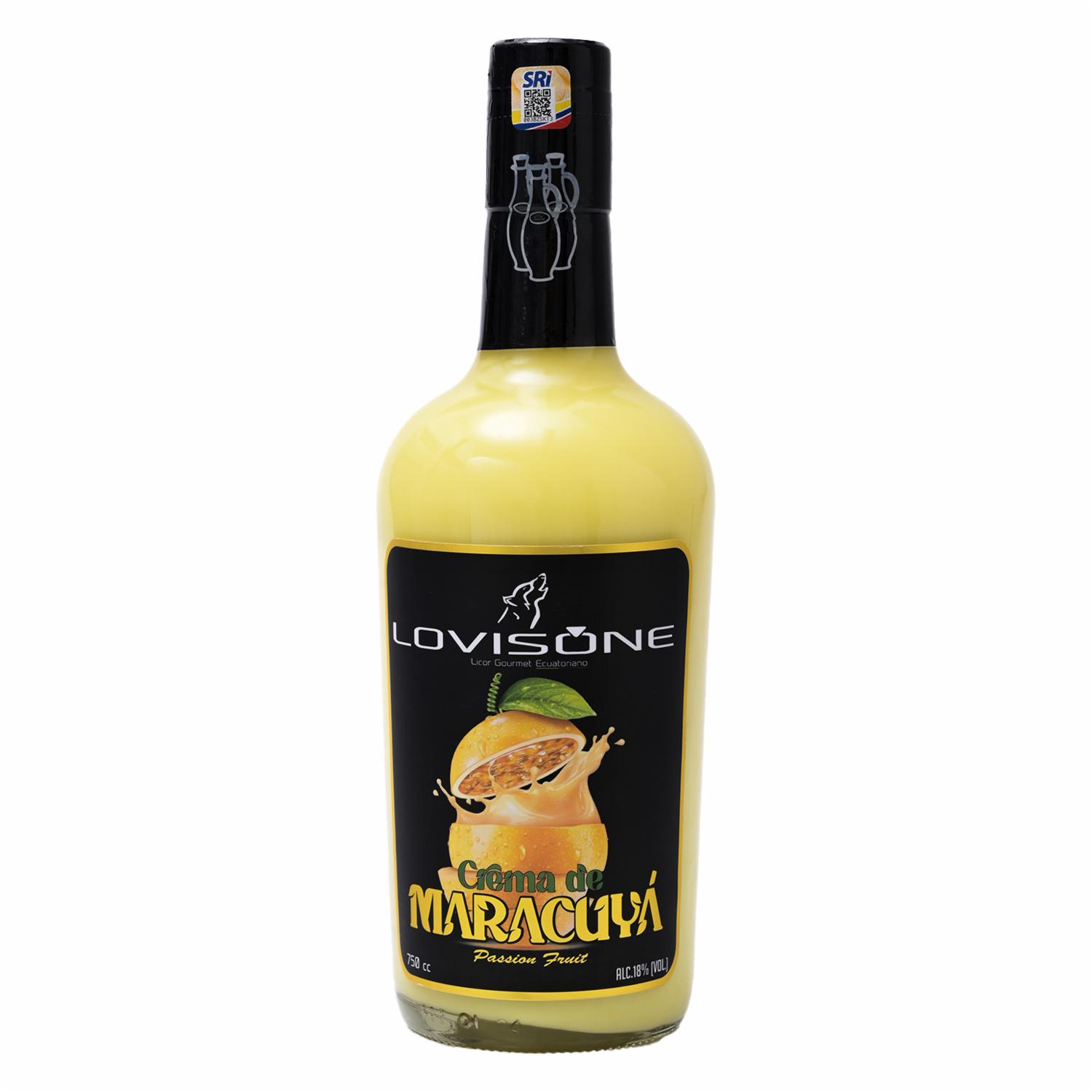 Crema Licor De Maracuyá Vidrio Lovisone 750 Ml