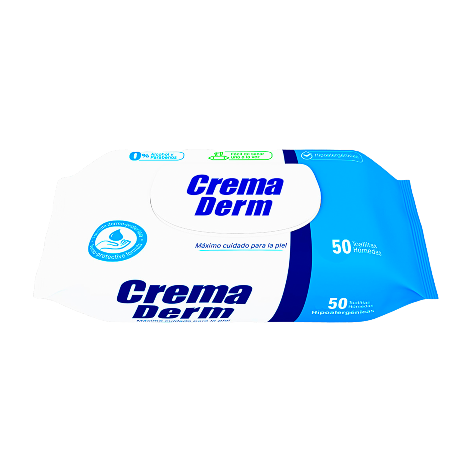 Pañitos Húmedos 0% Alcohol Y Parabenos CREMA DERM X 50 Uds