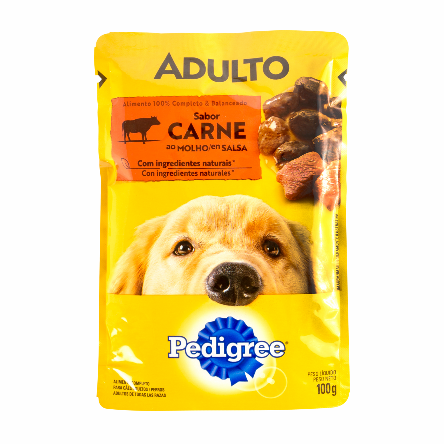 Alimento Húmedo Para Perros Adultos Sabor A Carne En Sobre PEDIGREE 100 G
