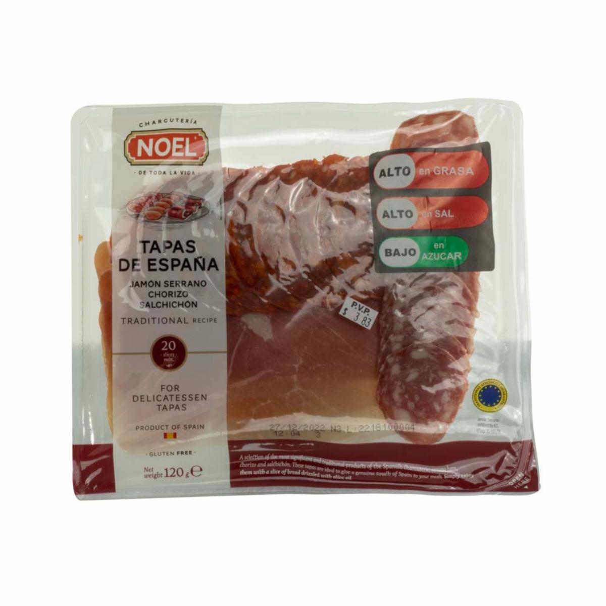 Jamón Serrano Salchicha Y Salchichón Tapas De España NOEL 120 G