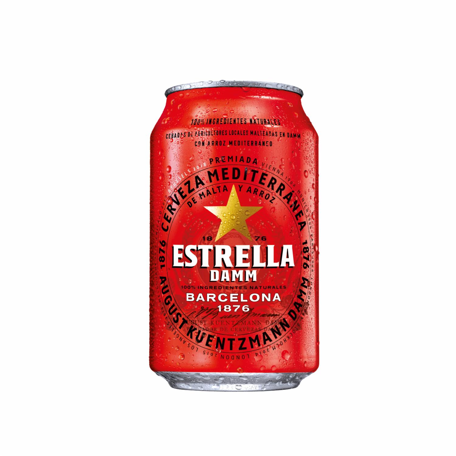 Cerveza Española En Lata Estrella Damm 330 Ml