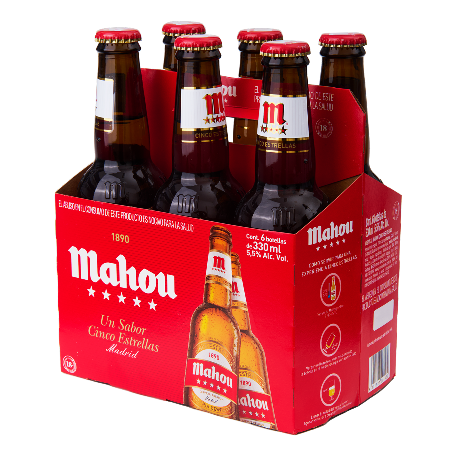 Cerveza 5 Estrellas MAHOU 6 X 330 Ml