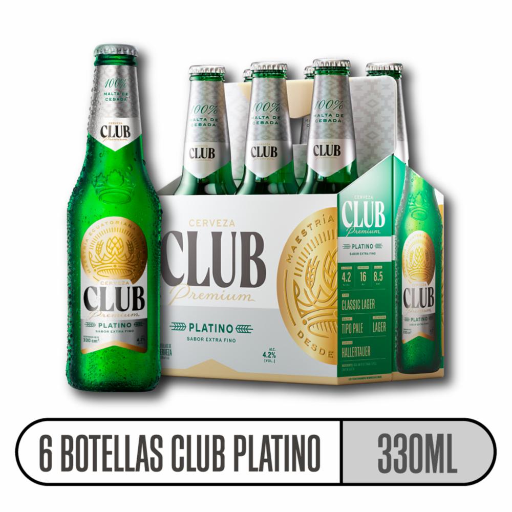 Cerveza Premium Platino Twist Off Club 6 X 330 Ml