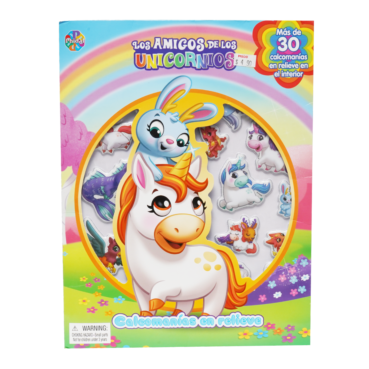 Libro Los Amigos De Los Unicornios Calcomanías En Relieve MR.BOOKS 12 Páginas