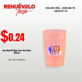 Vaso Med N2 Rojo Laser Viva Color 250 ml