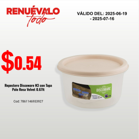 Repostero Discoware N3 con Tapa Palo Rosa Velvet 0.67lt