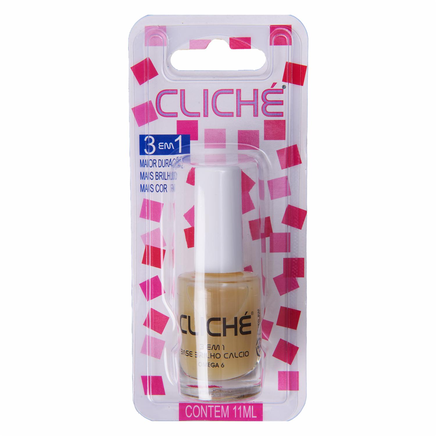 Esmalte De Uñas 3 En 1 Base Brillo-Calcio CLICHÉ Unidad